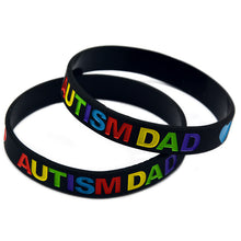 Promo Gift 1PC Multicolor Logo Bracelet Love Autism MOM and DAD Silicone Wr