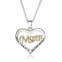 2017 Mother's Day Love Gift Mom Letter Heart Rhinestone Pendent Necklace Pe