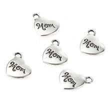 New Design 15*14mm DIY Mom Heart Love Beads Tibetan Silver Charms Pendant