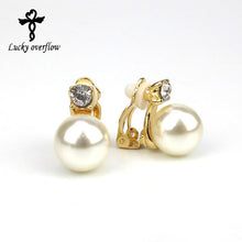 Hot Sale Earrings Style White Pearl Earring With Rhinestone No Piercing Pea