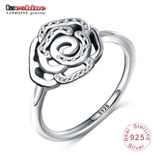 LZESHINE Mother'day Gift 925 Sterling Silver Rings Flower Shape with AAA Cu