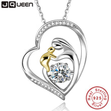 JQUEEN 925 Sterling Silver Mother's Love Jewelry 18k Gold Plated Mom Hold B