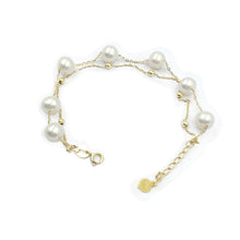 Sinya 18k gold Chain bracelets strand natural pearls gold beads for women g