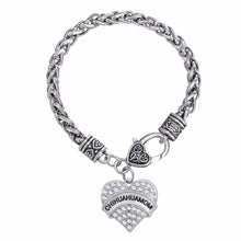 my shape 1pcs Chihuahua MOM Clear Crystal Rhinestone Heart Pendant Pet Chih