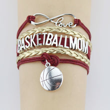 Infinity Love Basketball Mom Bracelets Basketball Charm Handmade Rope Leath