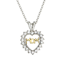 Silver Plated Chain"Mom"Letter Pendants Necklaces For Women Lovely Heart Rh