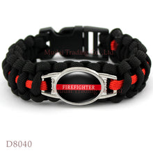 (10 PCS/lot) THIN RED LINE FIRE DAD Paracord Survival Friendship Fire Wife