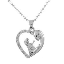 Mother's Day Gift 1PC Women Necklace Heart Exquisite Mom Embrace Baby Rhine