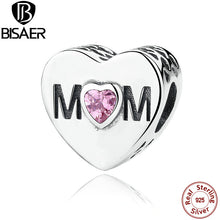 925 Sterling Silver Accessories MOTHER HEART Beads Fit Pandora Charm Silver
