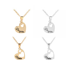 Mother Daughter Necklaces beautiful font necklace mom hollow heart to heart