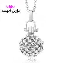 Vintage 20.5mm Angel Bola Harmony Caller Necklace Crystal Inlaid Copper Cag