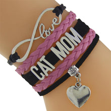 Pets Lover Cat Mom Cat Lover Cat Bracelet Pink and Black Color Mixed Bracel