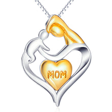 GNX10235 YFN 925 Sterling Silver Mother Love Necklace Mom And Child Gold Co