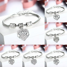 Heart Crystal Bracelet Mom Nurse Sister Nana Faith Women's Men's Niece Daug