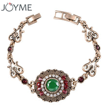 Joyme Brand Cuff Bracelets Tribal Alibaba Oval Big Alloy Gold Color Rhinest