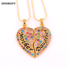 2 Pieces Mother Daughter Necklace Best Friends Forever Heart Snake Chains