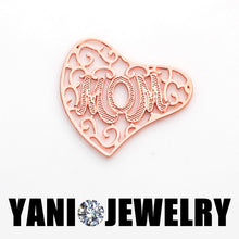 20pcs/lot Free Shipping 22mm Heart Shape Mom Floating Plates Window Plates
