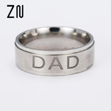'LOVE YOU DAD' Titanium Carving Ring Women's Ring Mother's Day Gift for Mom
