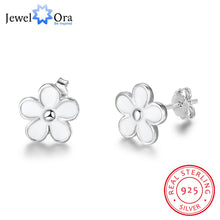 Solid 925 Sterling Silver Stud Earrings Women Flower Earrings Jewelry Gifts