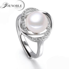 Real freshwater pearl rings women,cultured pearl rings 925 silver jewelry a
