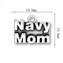 HAEQIS 50pcs Alloy Letter Navy Mom Message Charms For Navy Gifts 15*20mm AA