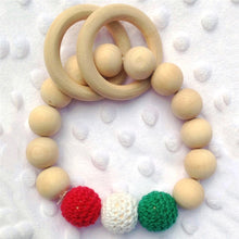 Baby Newborn Kids Teething Chewie Natural Round Wood Bracelet Mom Wooden Te