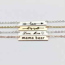 Mama Bear Collar Necklaces Monogram Blanks Bar Pendant Necklaces Mother's D