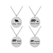 Sweet Family Mama Bear/Baby Bear Necklace Black Enamel Charm For Mom Gift f
