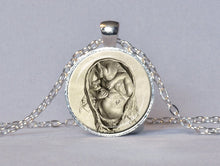 2015 MIDWIFE PENDANT Midwife Gift  Fetus Necklace Leonardo  Drawing OBGYN G