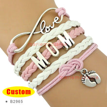 (10 PCS/lot) High Quality Infinity Love Mom Baby Feet Bracelets Mother and