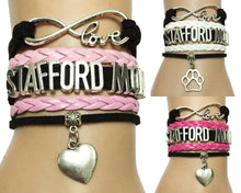 Drop Shipping Stafford Mom Bracelet  Custom Animal Dog Breed Tiger Paw Prin