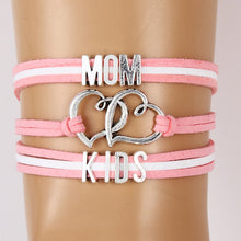 Drop Shipping Infinity Mom Love Kids Bracelets Handmade Velvet Wrap Rope Br