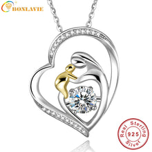 BONLAVIE 925 Sterling Silver Mother's Love Jewelry Gold Plated Mom Hold Bab
