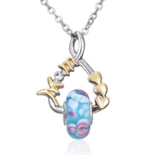 DIBEILLIA New Fashion Mom's day Pendant Necklaces Gold Mom Link Chain Hole