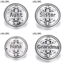 10pcs/lot Family Snap Jewelry NANA Grandma MOM Aunt Sister 18MM Metal Snap