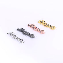 DIY Jewelry Supplies Micro Pave Black Zircon Letter Mama Charm Connector Ac