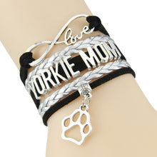 New hot Infinity Love YORKIE MOM bracelet pet charms custom made wrap brace