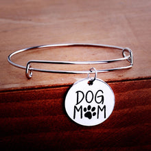 Dog Mom Paws Print Pendant Charm Bracelet Love Mother's Gifts Bangle Family