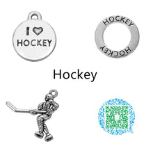 Skyrim 10pcs Hockey mom I love hockey & stick series sports charms-in Charm