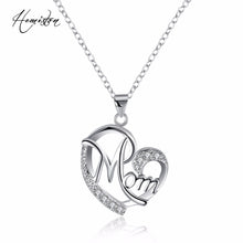 Hemiston Brand Love MOM Pattern Pendant Necklace with Zirconia Fashion Jewe