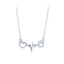 Hot Sale Love Heart Dog/Cat Paw Print Pendant Neckalce Friendship Necklace