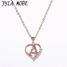 Fyla Mode Mother Baby Heart Charm Pendant Necklaces Mom Daughter Son Family