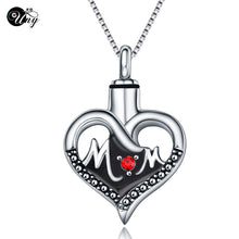 UNY hot sale stainless steel MOM Heart shape Cremation Jewelry Urn Necklace