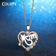 COLSEN Women pendant European Chain necklace For Women Letter MOM heart sha