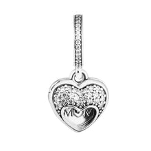 Pandulaso I Love My Mom Clear CZ Bead Sterling silver Jewelry Fit European