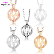 Pryme Angel Bola Pendant Essential Necklaces 20.5mm Hollow Cage Jewelry for