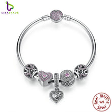 2017 New Original 925 Sterling Silver Heart Bangles & Bracelet with Mom Pen