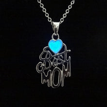 Heart Love Glow In The Dark Necklaces "Best Mom"Lettering Charm Luminous St