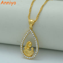 Anniyo Gift for Mom Necklaces Gold Color Mother/Mama/Mother & Child Pendant