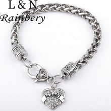 Rainbery Mom Gift Charm Rhinestone Heart Crystal Bracelet Letters MOM SISTE